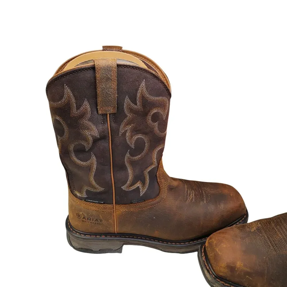 Ariat Mens Workhog Wide Square Toe Work Boots Waterproof Size 10.5 Wide